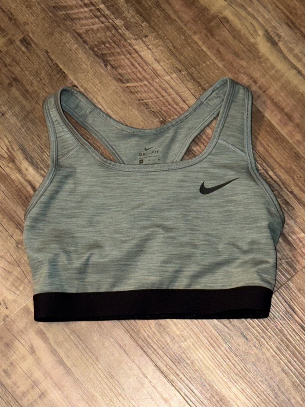 Nike Sage Green Racerback Sports Bra with Black Band